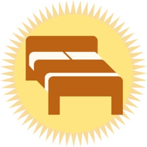 Illustration von einem Bett
