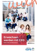 Titel der Broschüre Erwachsen werden mit CED